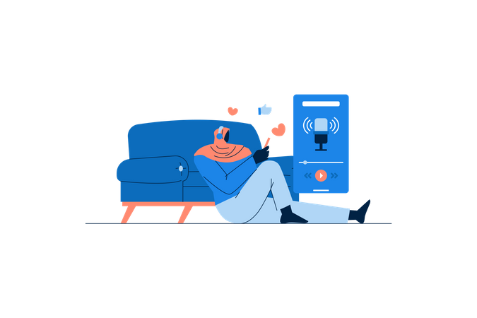 Podcast de escuta feminina  Illustration