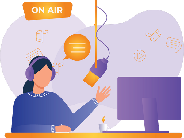 Podcast d'enregistrement féminin  Illustration