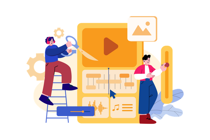 Podcast editing by editing team Illustration
