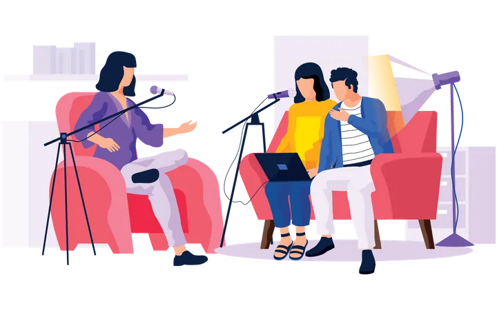 Podcasting en direct  Illustration