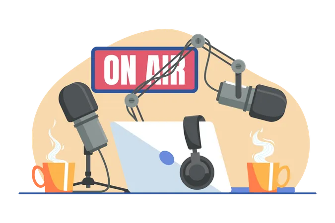 Estudio de podcasts  Ilustración