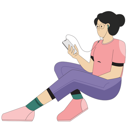 Podcast Woman Live-Podcast auf dem Smartphone  Illustration