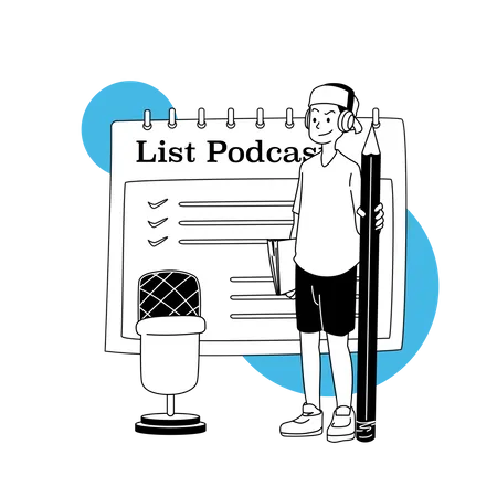 Podcast List Illustration