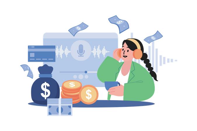 Podcast monetizing  Illustration