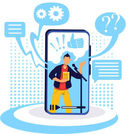 Podcast on smartphone  Illustration