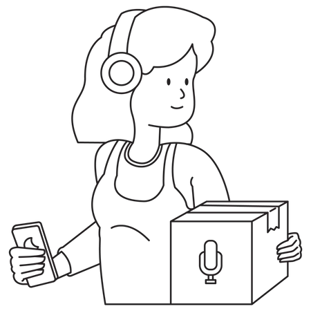 Podcast People Bring podcast recording files  Illustration