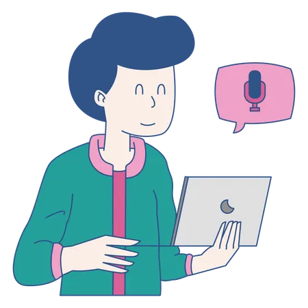 Podcast Personnes Podcast en direct  Illustration