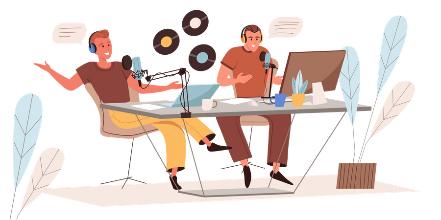 Podcast Record Studio  Illustration