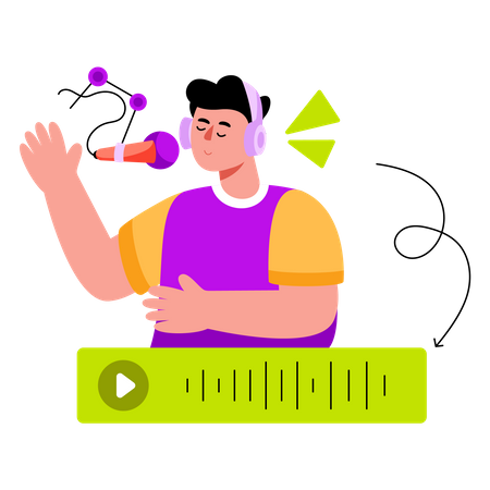 Podcast Recorder  Illustration