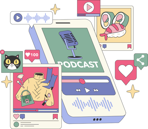 Podcast social  Illustration