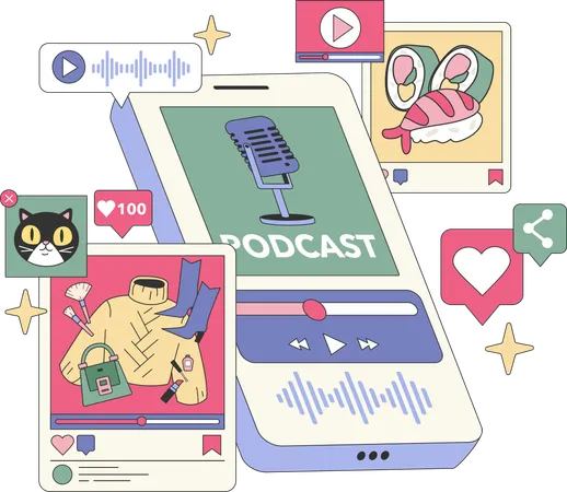 Podcast social  Illustration