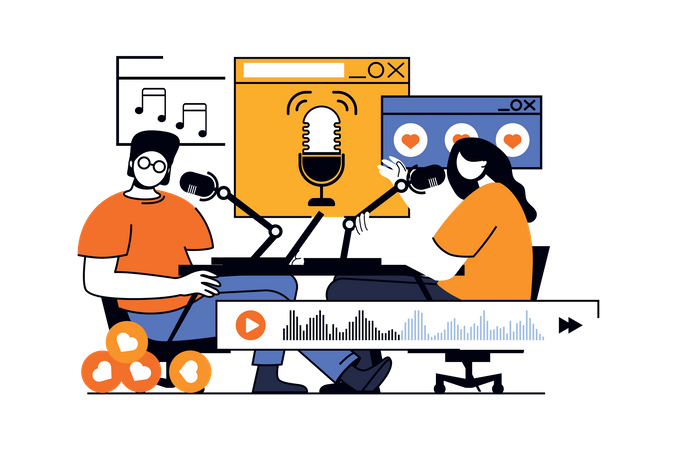 Podcast streaming  Illustration