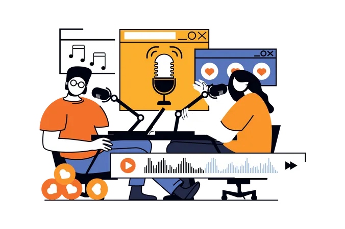 Podcast streaming  Illustration