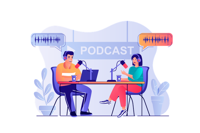 Podcast streaming  Illustration