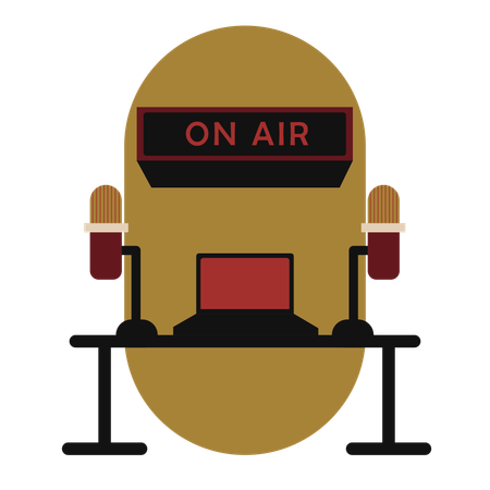 Podcast studio on air  Illustration