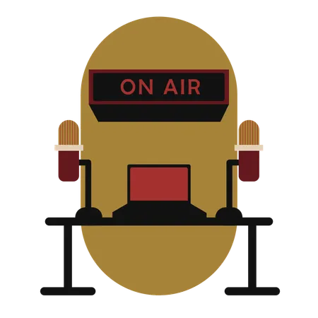 Podcast studio on air  Illustration