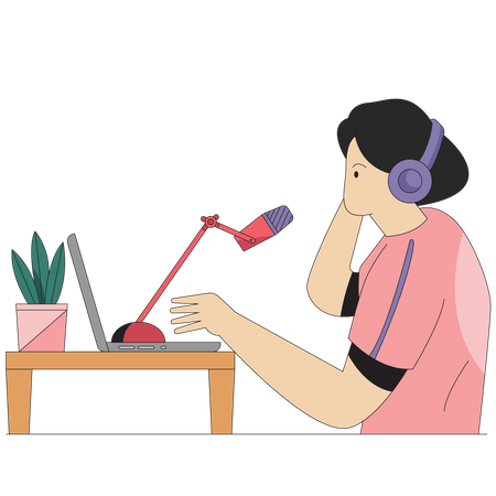 Podcast Woman Guest Podcast  Illustration
