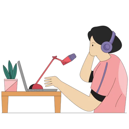 Podcast Woman Guest Podcast  Illustration