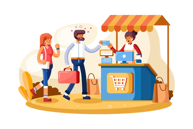 Point of sale payment system  Illustration