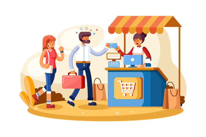 Zahlungssystem am Point of Sale  Illustration