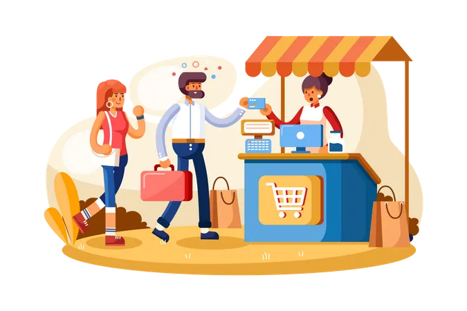 Zahlungssystem am Point of Sale  Illustration