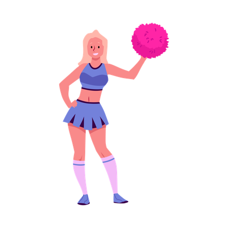 Cheerleader dancing and cheering her team  Illustration