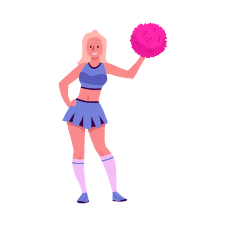Cheerleader dancing and cheering her team  Illustration
