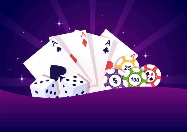 Poker Chips and cards  Illustration