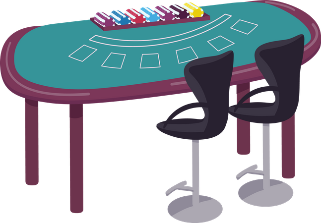 Poker table  Illustration