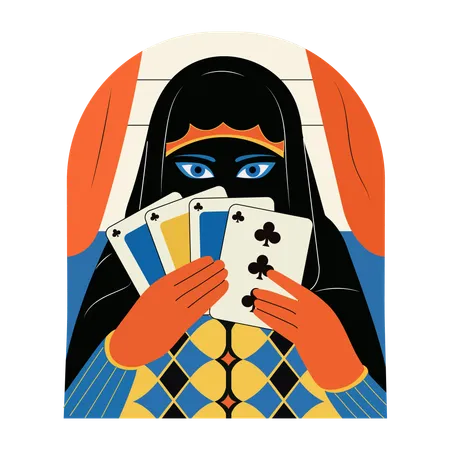 Tricherie au poker, cartes à jouer, personnage, poker, casino,  Illustration