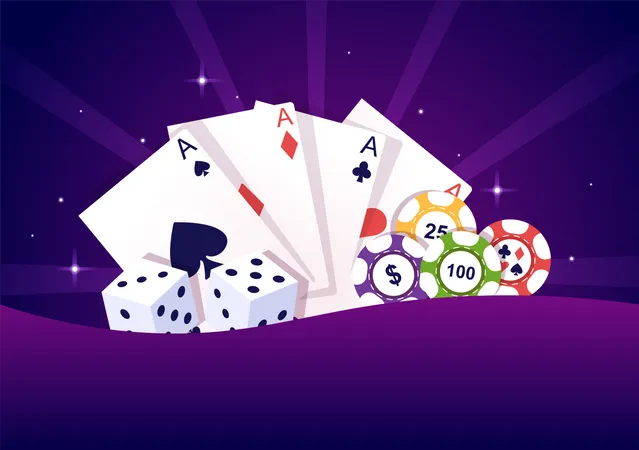 Pokerchips und Karten  Illustration