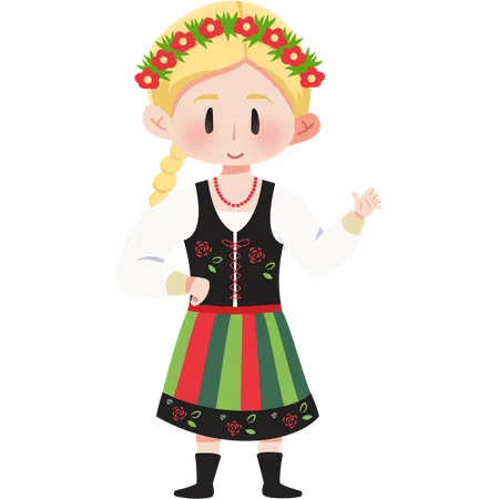 Poland Krakowiak girl  Illustration