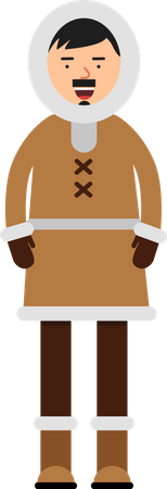 Polar chukchi man  Illustration