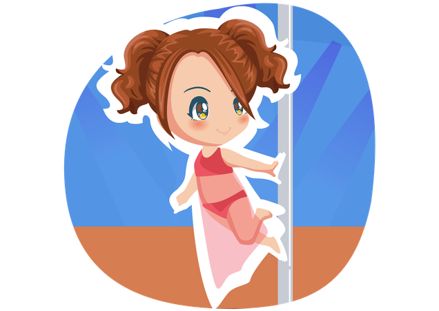 Pole Dance Girl  Illustration
