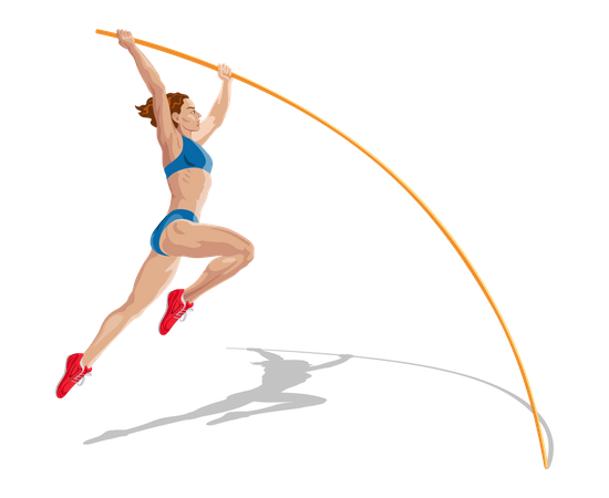 Pole jumping Illustration