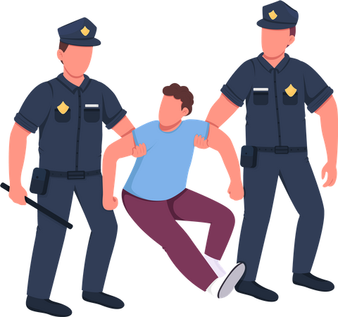 Police arresting criminal  Illustration