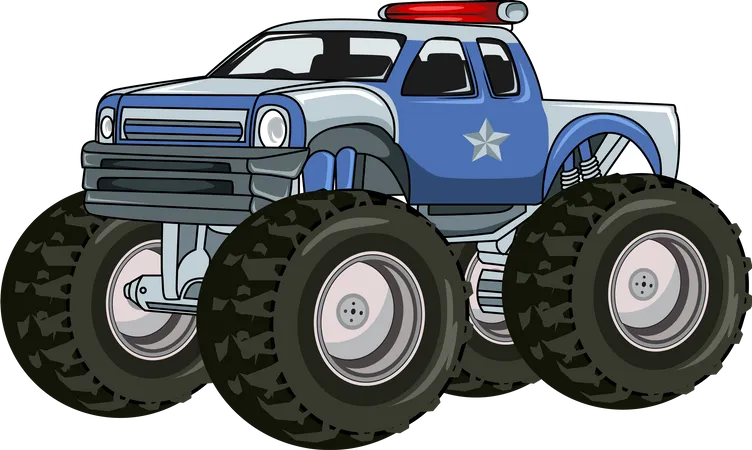 Police Big Truck Vector Illustration Illustration