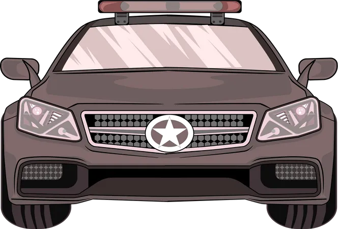 Modern Police Car Vector Illustration Illustration