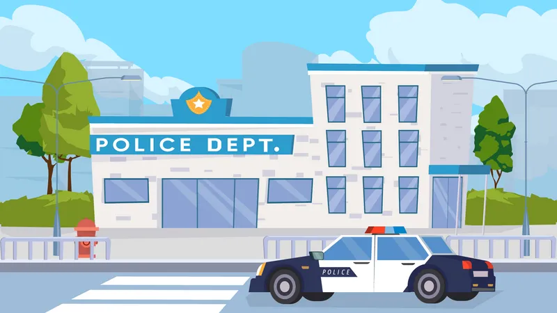 Police department building Illustration