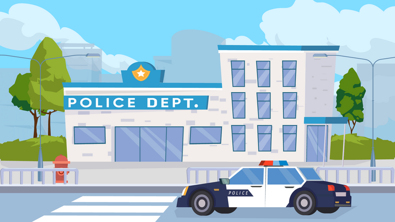 Police department building  Illustration