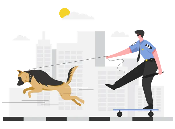 Police dog missions are issued to perform various duties  Illustration