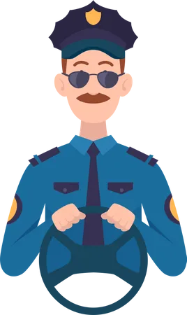 Police driver  Illustration