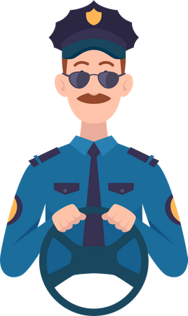 Police driver  Illustration