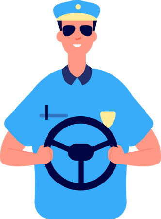 Police driver  Illustration