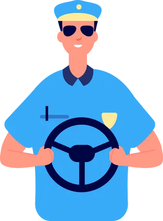 Police driver  Illustration