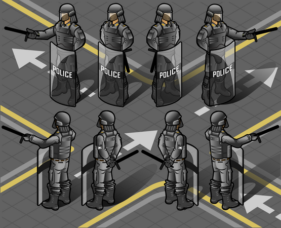 Police Force on High Alert  Illustration