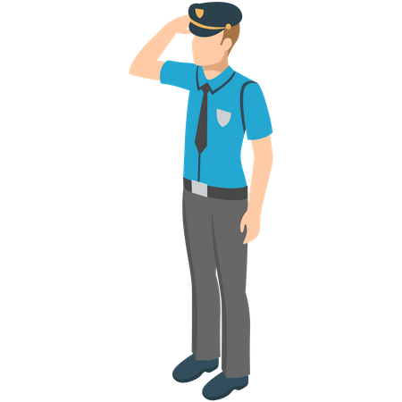 Police giving salute Illustration