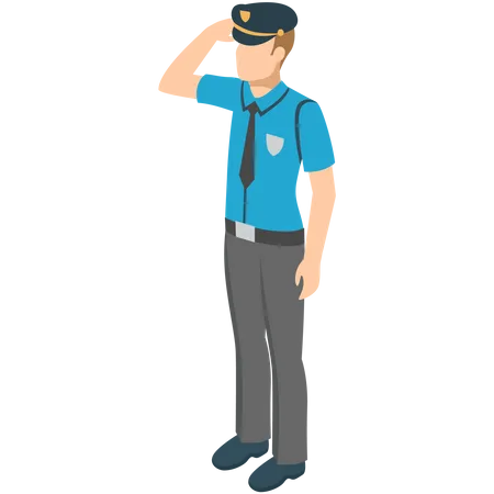 Police giving salute  Illustration