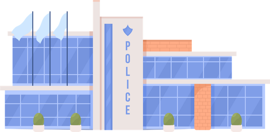 Police office building  Illustration