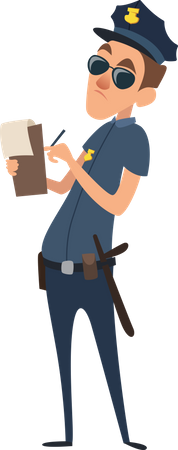 Police officer giving find  Illustration